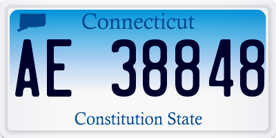 CT license plate AE38848
