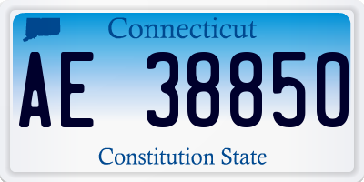 CT license plate AE38850