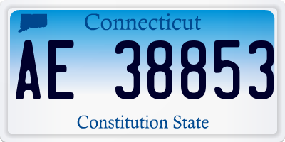 CT license plate AE38853