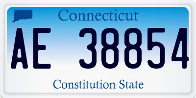 CT license plate AE38854