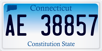 CT license plate AE38857