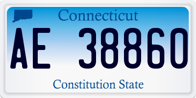 CT license plate AE38860
