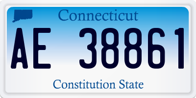 CT license plate AE38861