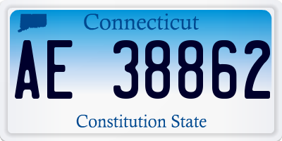 CT license plate AE38862