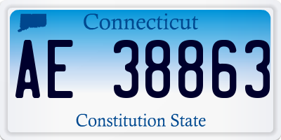 CT license plate AE38863