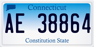 CT license plate AE38864
