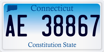 CT license plate AE38867