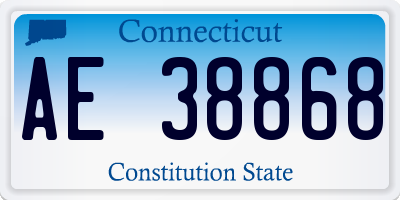CT license plate AE38868