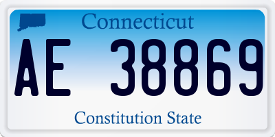 CT license plate AE38869