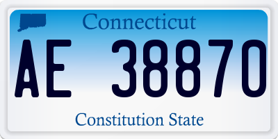 CT license plate AE38870