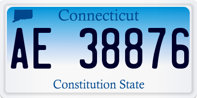 CT license plate AE38876