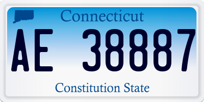 CT license plate AE38887