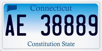 CT license plate AE38889