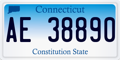 CT license plate AE38890