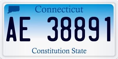 CT license plate AE38891