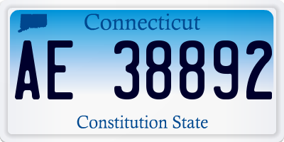 CT license plate AE38892