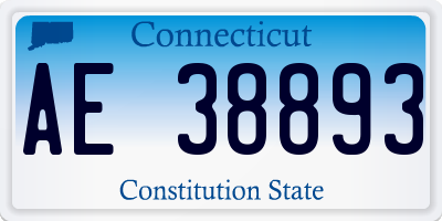 CT license plate AE38893