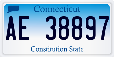CT license plate AE38897