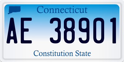 CT license plate AE38901