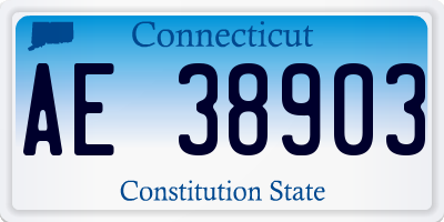 CT license plate AE38903