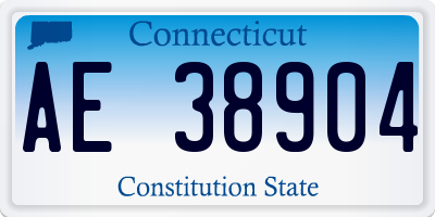 CT license plate AE38904