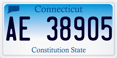 CT license plate AE38905