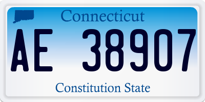 CT license plate AE38907