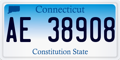 CT license plate AE38908
