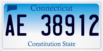 CT license plate AE38912
