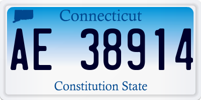 CT license plate AE38914