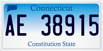 CT license plate AE38915