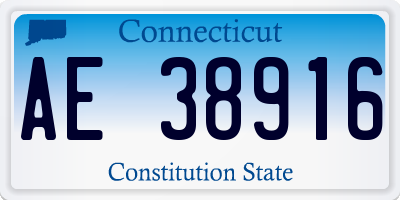 CT license plate AE38916