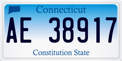 CT license plate AE38917