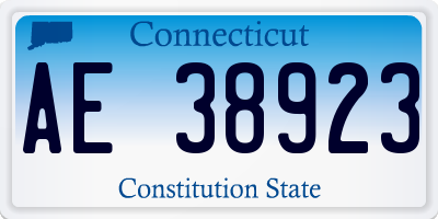 CT license plate AE38923