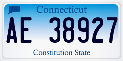 CT license plate AE38927