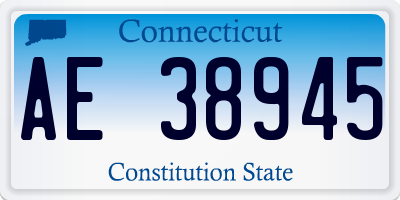 CT license plate AE38945