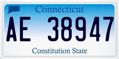 CT license plate AE38947