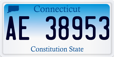 CT license plate AE38953
