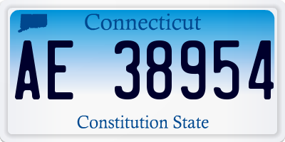 CT license plate AE38954