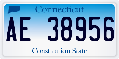 CT license plate AE38956