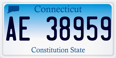 CT license plate AE38959