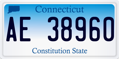 CT license plate AE38960