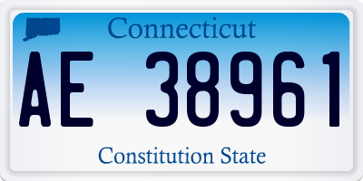 CT license plate AE38961