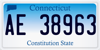CT license plate AE38963