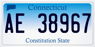 CT license plate AE38967