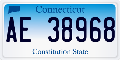 CT license plate AE38968