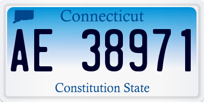 CT license plate AE38971