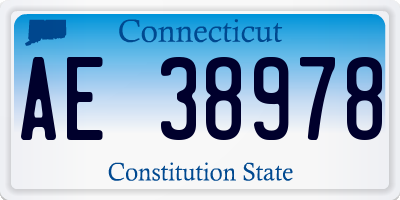 CT license plate AE38978