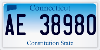 CT license plate AE38980