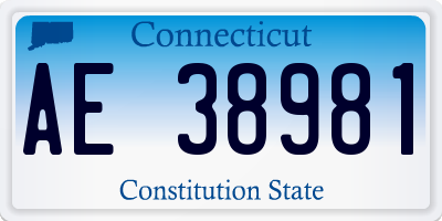 CT license plate AE38981
